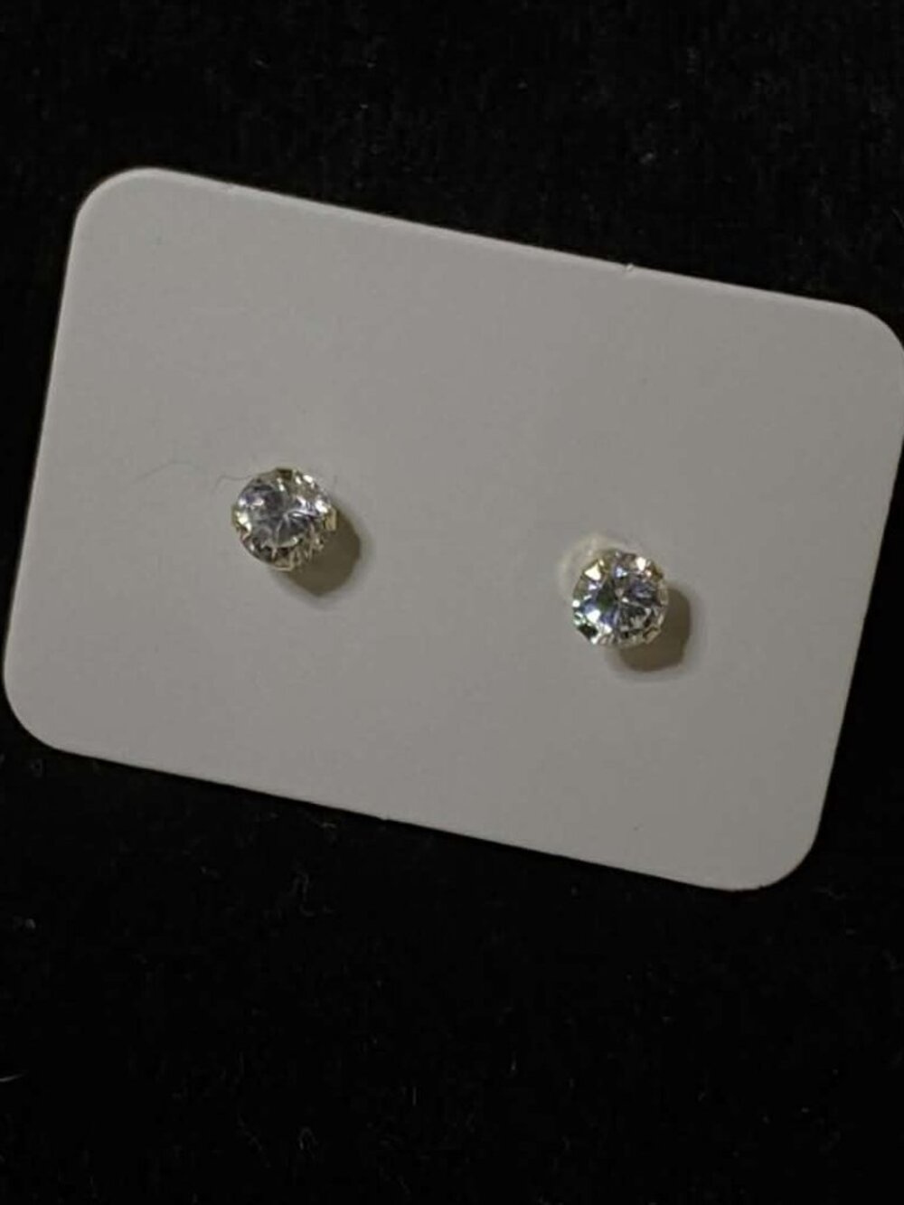 14K GOLD Cubic Zirconia Round Minimalist Studs Unisex Gift